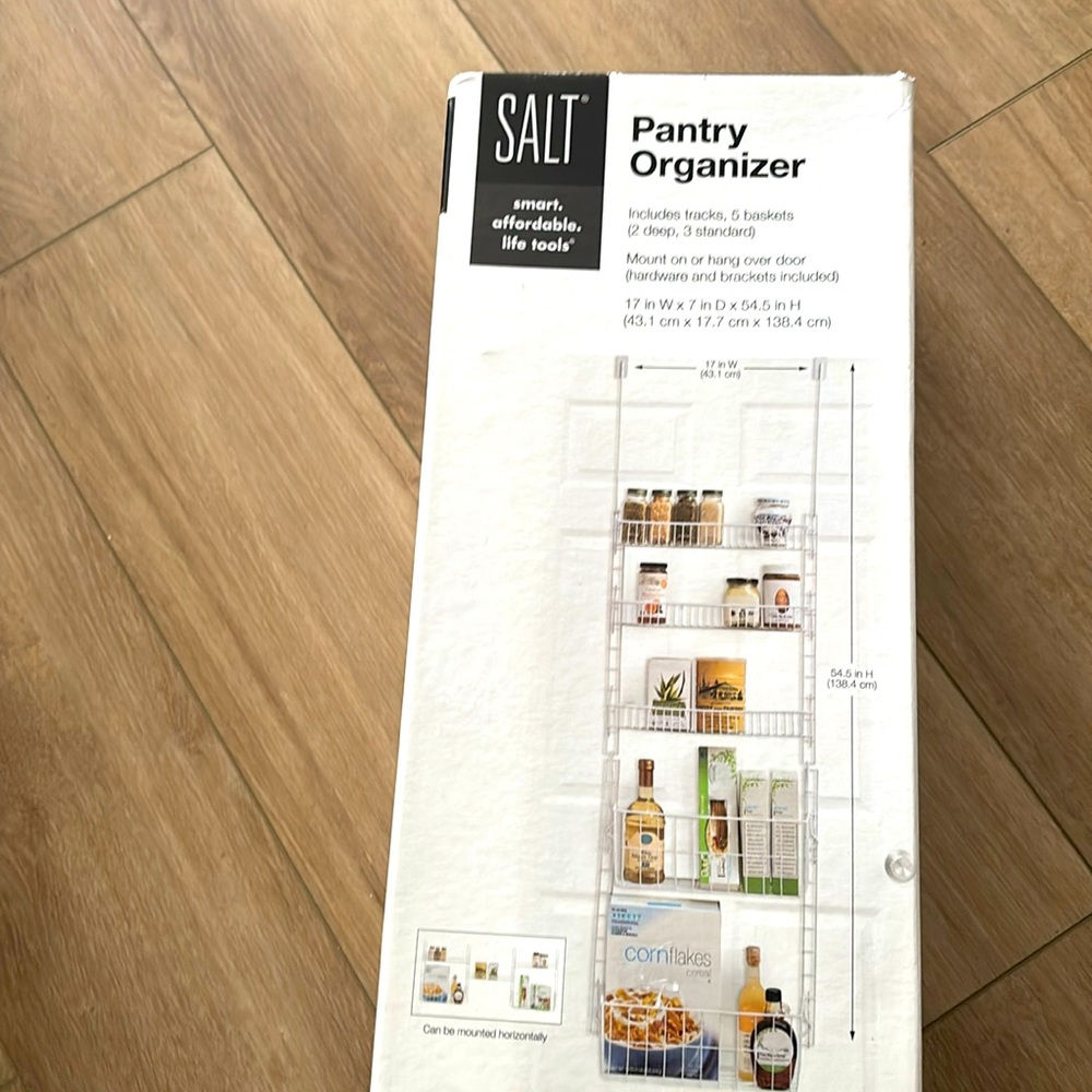 NWT White over door pantry organizer